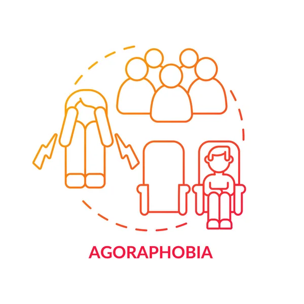 Agorafobi Kırmızı Gradyan Konsept Ikonu Anksiyete Bozukluğu Zihinsel Bozukluk Soyut — Stok Vektör