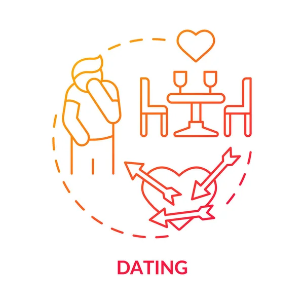 Dating Red Gradient Concept Icon Fear Love Relationship Anxiety Trigger — Stock Vector