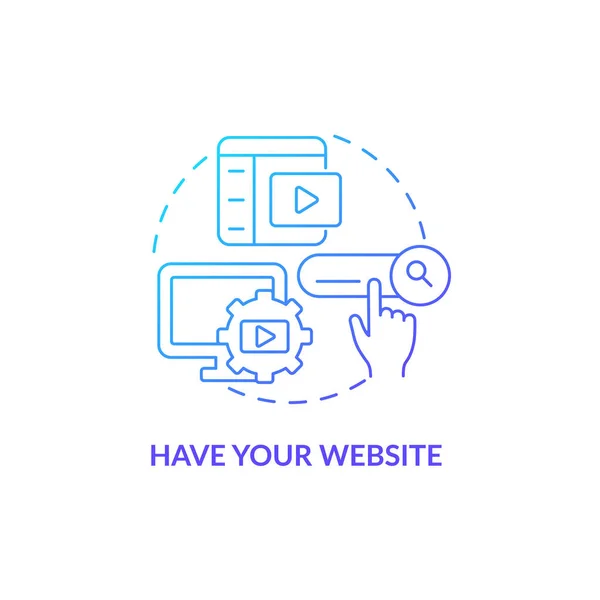 Have Your Website Blue Gradient Concept Icon Subscription Business Model — Vetor de Stock