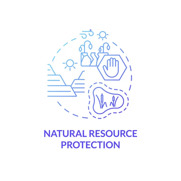 Természeti Erőforrások Védelme Kék Gradiens Koncepció Ikon Környezetvédelmi Támogatás Elvont — Stock Vector