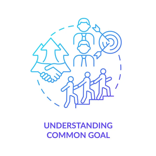 Comprendre Les Objectifs Communs Icône Concept Dégradé Bleu Développement Travail — Image vectorielle