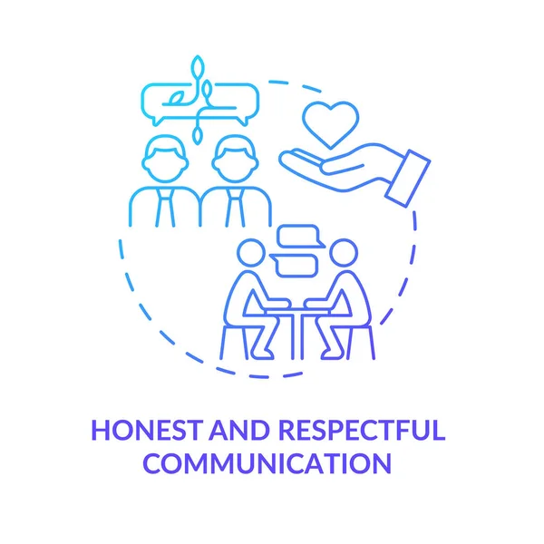 Honest Respectful Communication Blue Gradient Concept Icon Teambuilding Method Abstract — стоковый вектор