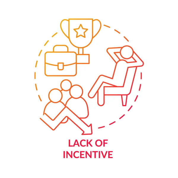 Lack Incentive Red Gradient Concept Icon Unmotivated Team Members Issues — Stock Vector