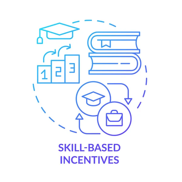 Skill Based Incentives Blue Gradient Concept Icon Development Team Members — Stock Vector