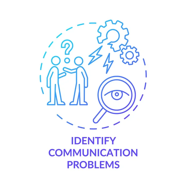 Identifier Les Problèmes Communication Icône Concept Dégradé Bleu Éviter Les — Image vectorielle