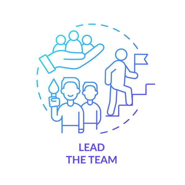 Lead Team Blue Gradient Concept Icon Qualified Specialist Provide Company — стоковый вектор