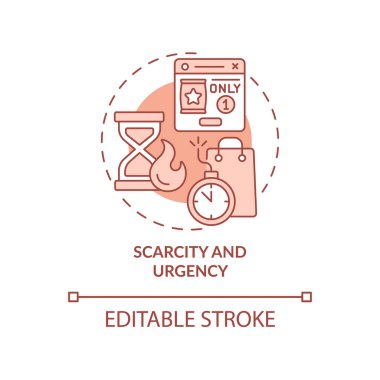 Kıtlık ve acil terracotta konsept ikonu. Dijital pazarlama soyut fikir ince çizgi çizimi. İzole bir taslak çizim. Düzenlenebilir felç. Kullanılan Roboto-Orta, Myriad Pro-Kalın yazı tipleri