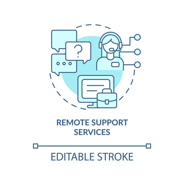Remote Support Services Turquoise Concept Icoon Bedrijfscomputerdiensten Abstract Idee Dunne — Stockvector