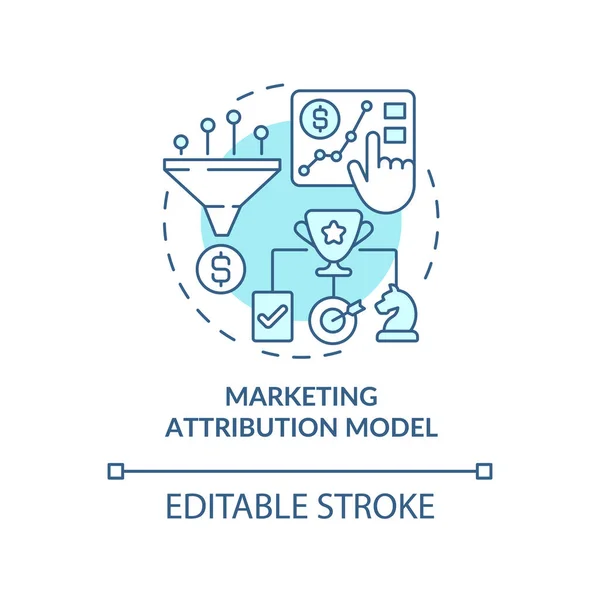 Modèle Attribution Marketing Icône Concept Turquoise Analyse Campagne Idée Abstraite — Image vectorielle