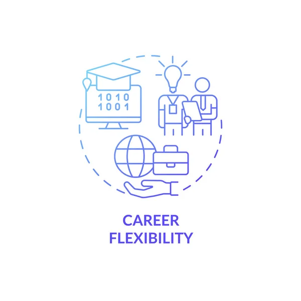 Carrera Flexibilidad Azul Gradiente Icono Concepto Trabajo Desarrollo Aplicaciones Codificación — Vector de stock