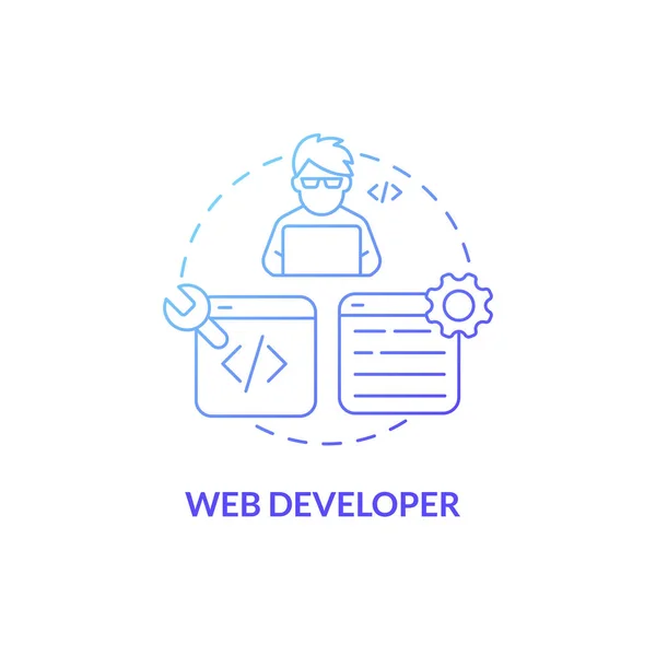 Web Developer Blue Gradient Concept Icon Website Programmer Career Coding — Stock Vector