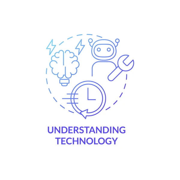 Understanding Technology Blue Gradient Concept Icon Skills Software Developing Coding — Vetor de Stock