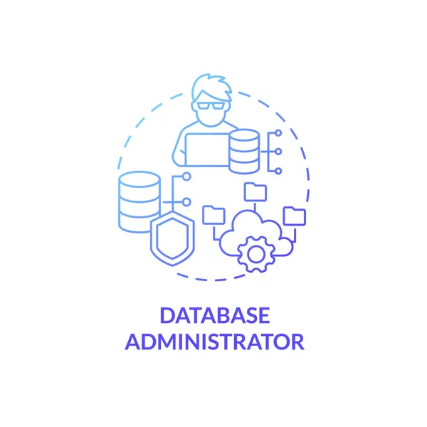 Datenbank Administrator Blaues Farbverlaufskonzept Symbol Serververwaltung Kodierung Abstrakter Idee Dünne — Stockvektor