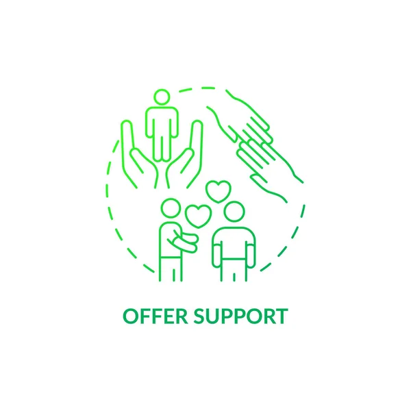 Ajánlat Támogatása Zöld Gradiens Koncepció Ikon Erkölcsi Támogatást Mutat Elvont — Stock Vector