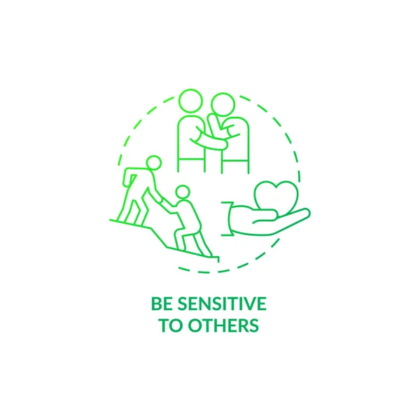 Sensitive Others Green Gradient Concept Icon Developing Sensitivity Abstract Idea — стоковый вектор