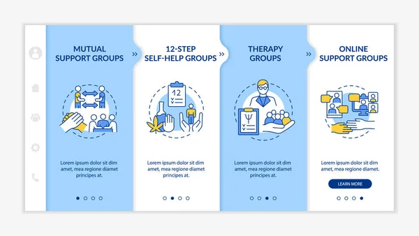 Health Related Support Groups Blue White Onboarding Template Online Chat — Vetor de Stock