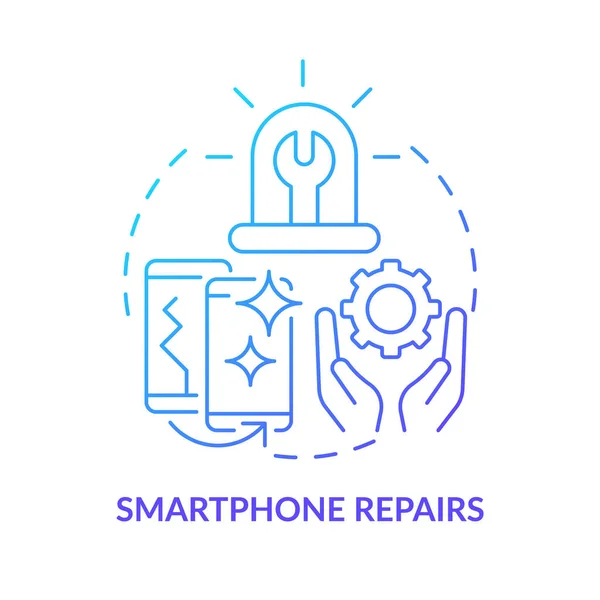 Smartphone Repair Blue Gradient Concept Icon Portable Mobile Device Type — стоковый вектор