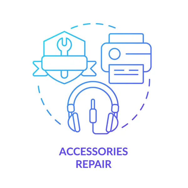 Аксессуары Починят Синий Значок Концепции Периферийное Оборудование Тип Ремонта Абстрактной — стоковый вектор