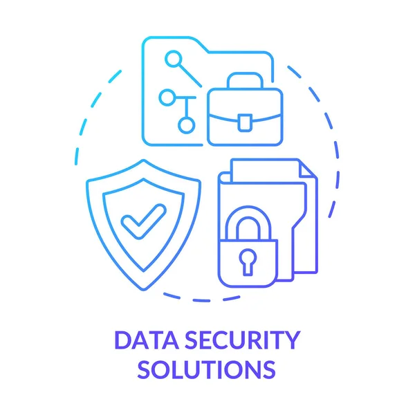 Data Security Solutions Blue Gradient Concept Icon Computer Services Business — стоковый вектор
