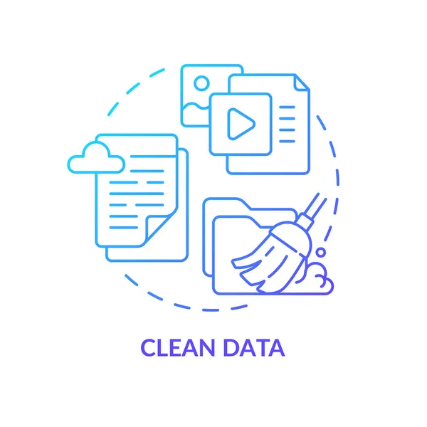 Clean Data Blue Gradient Concept Icon Digital Marketing High Quality — Stockvektor