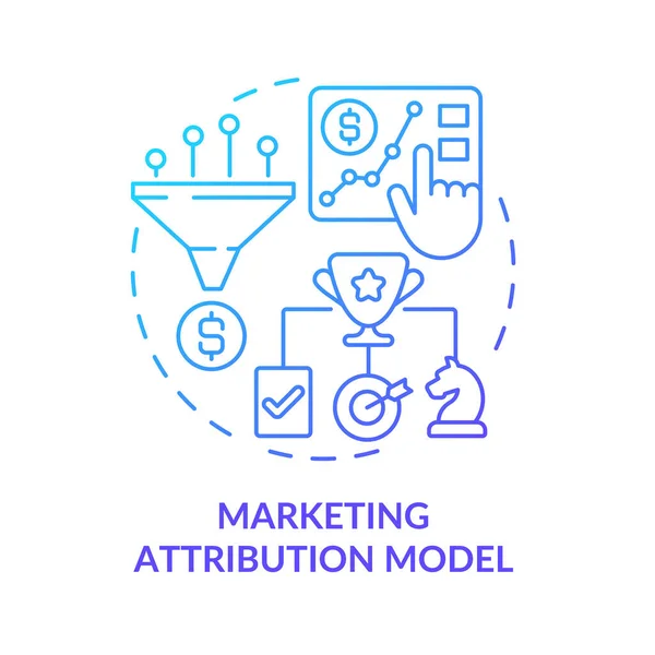 Marketing Attribution Model Blue Gradient Concept Icon Campaign Results Analytics — Vetor de Stock