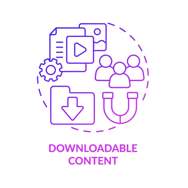 Downloadable Purple Gradient Content Concept Icon Leads Generating Marketing Abstract — Stockvektor