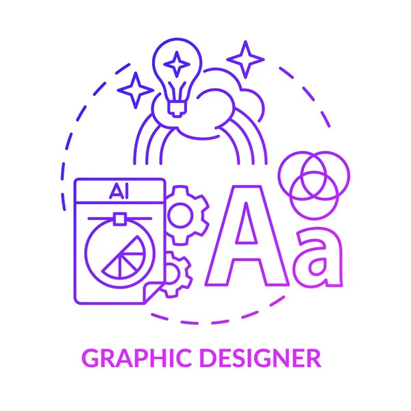 Graphic Designer Purple Gradient Concept Icon Digital Marketing Specialist Abstract — Vettoriale Stock