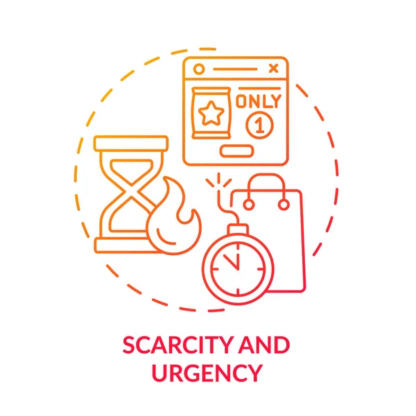 Scarcity Urgency Red Gradient Concept Icon Hot Time Limited Offer — Stockvektor
