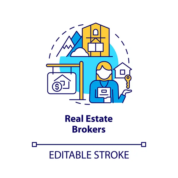 Real Estate Brokers Concept Icon Property Manager Customers Abstract Idea — стоковый вектор