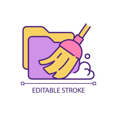 AB RGB renk simgesini test ediyor. Müşteri davranışlarını araştırıyorum. Dijital pazarlama stratejisi. İzole vektör çizimi. Basit bir çizgi çizimi. Düzenlenebilir felç. Kullanılan Arial yazı tipi