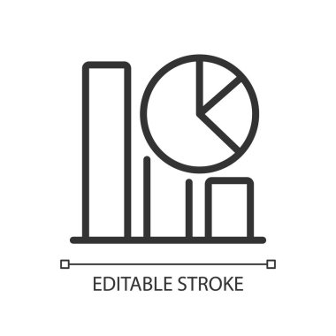 Regression part of data mining linear pixel perfect icon. Statistic information. Thin line customizable illustration. Contour symbol. Vector isolated outline drawing. Editable stroke. Arial font used