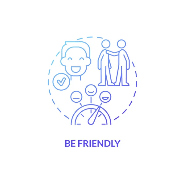 Friendly Blue Gradient Concept Icon Courteous Respectful Customer Service Abstract — Stockový vektor