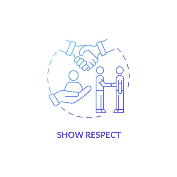 Show Respect Blue Gradient Concept Icon Appreciation Esteem Customer Service — 스톡 벡터