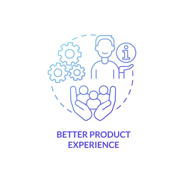 Better Product Experience Blue Gradient Concept Icon Customer Service Benefits — Wektor stockowy