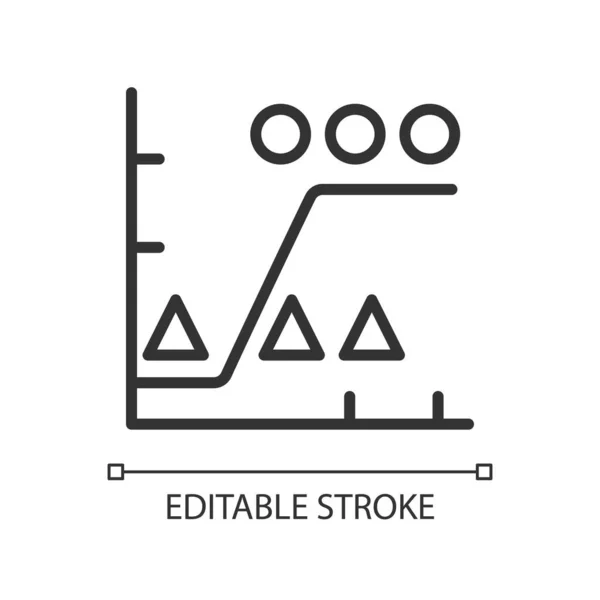 Data Mining Analytics Linear Pixel Perfect Icon Graph Information Comparison — Stockvector