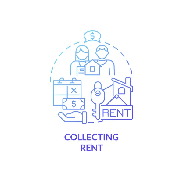 Collecting Rent Blue Gradient Concept Icon Regular Payments Rental Apartment — Stockvektor