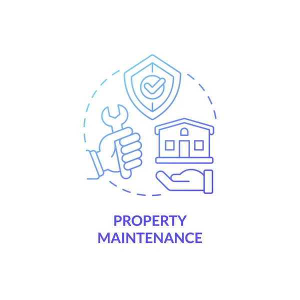 Property Maintenance Blue Gradient Concept Icon Regular Realty Repair Service — Vetor de Stock