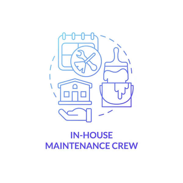 House Maintenance Crew Blue Gradient Concept Icon Property Agent Responsibility — стоковый вектор