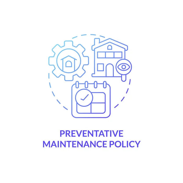 Preventative Maintenance Policy Blue Gradient Concept Icon Real Estate Management — стоковый вектор