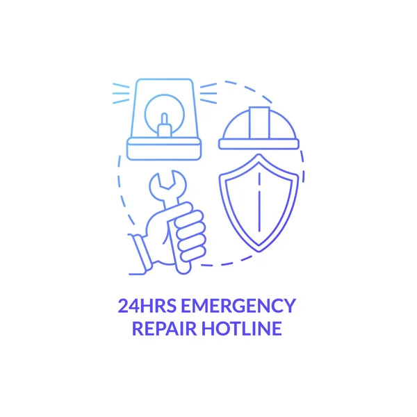 Emergency Repair Hotline Blue Gradient Concept Icon Tenants Support Service — стоковый вектор