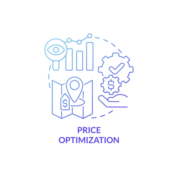 Price Optimization Blue Gradient Concept Icon Property Management Hotels Abstract — Wektor stockowy