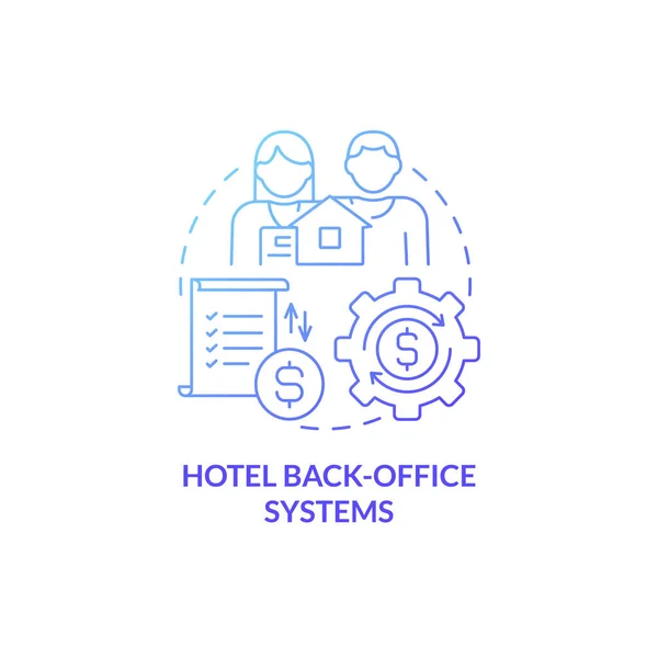 Hotel Back Office Systems Blue Gradient Concept Icon Property Management — Archivo Imágenes Vectoriales