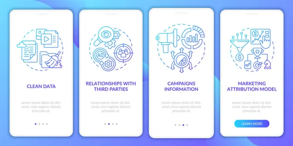 Digital Platform Blue Gradient Options Onboarding Mobile App Screen Ads — Vetor de Stock