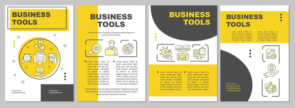 Business Tools Entrepreneurs Yellow Brochure Template Booklet Print Design Linear — Stok Vektör