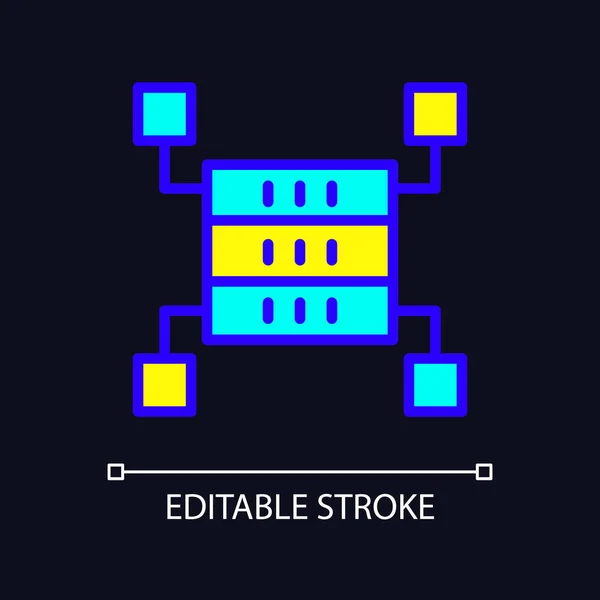 Data Storage Space Rgb Color Pixel Perfect Icon Dark Theme — стоковый вектор