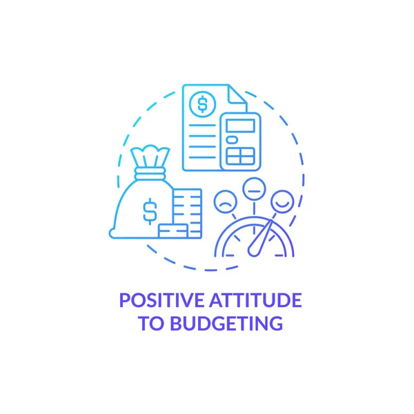 Positive Attitude Budgeting Blue Gradient Concept Icon Financial Planning Abstract — Wektor stockowy