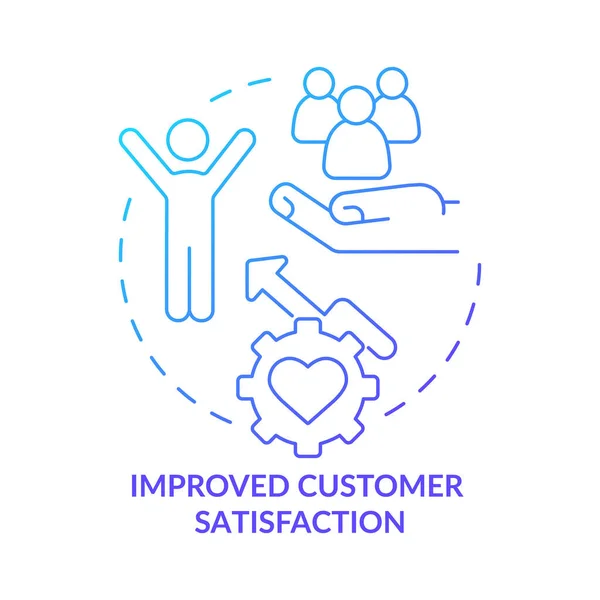 Improved Customer Satisfaction Blue Gradient Concept Icon Clear Communication Abstract — Stockvektor