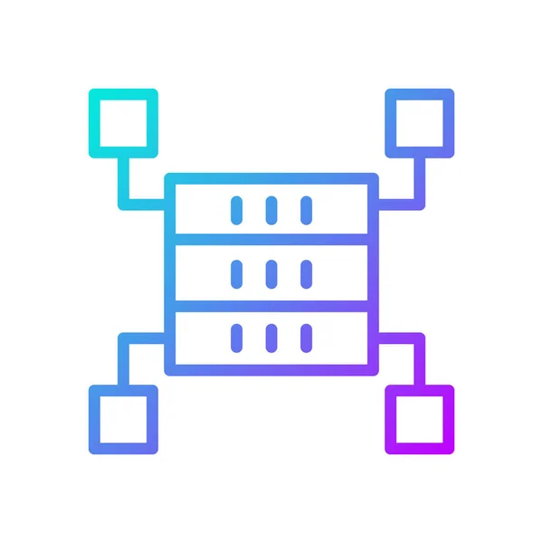 Data Storage Space Gradient Linear Vector Icon Dataset Warehousing Virtual — Stok Vektör