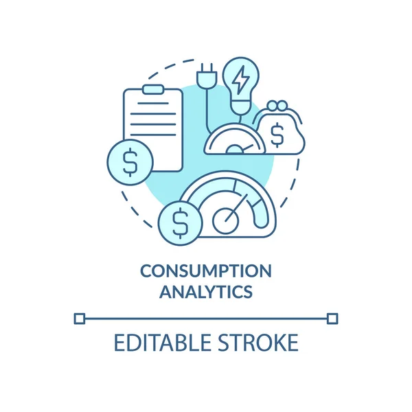 Consumption Analytics Turquoise Concept Icon Smart Grid Possibilities Abstract Idea — Stock Vector