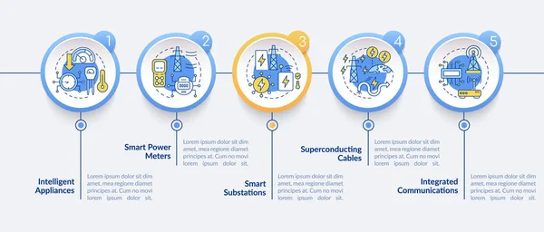 Smart Grid Components Circle Infographic Template Power System Data Visualization — Stockový vektor